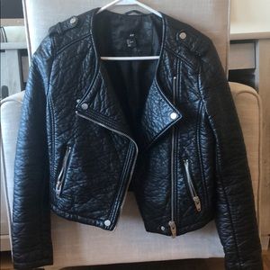 Textured Faux Leather Jacket